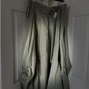 Free People Willow Poplin Maxi Skirt - ARMY GREEN